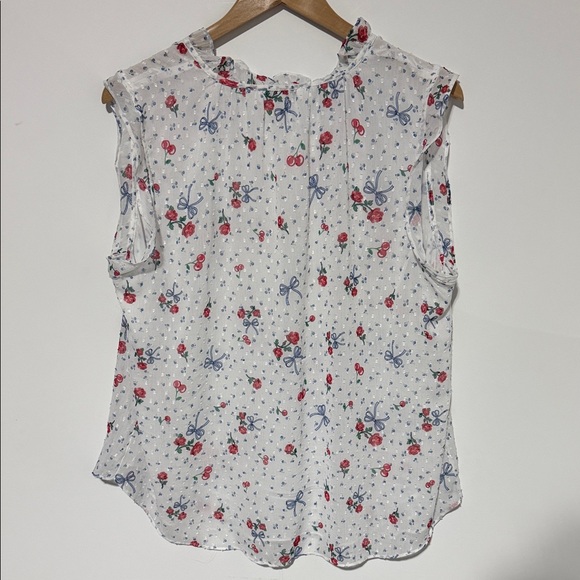 Maison d’Amélie Paris Floral cherry Sleeveless Blouse US XL - Picture 8 of 9